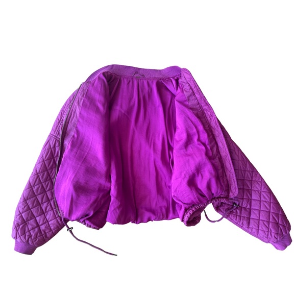 Free People Quilted Bomber Jacket Hot pink lightweight yoga or activewear - Picture 5 of 6